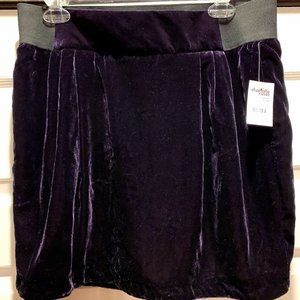 NWT Purple Velvet Skirt with Elastic Waistband